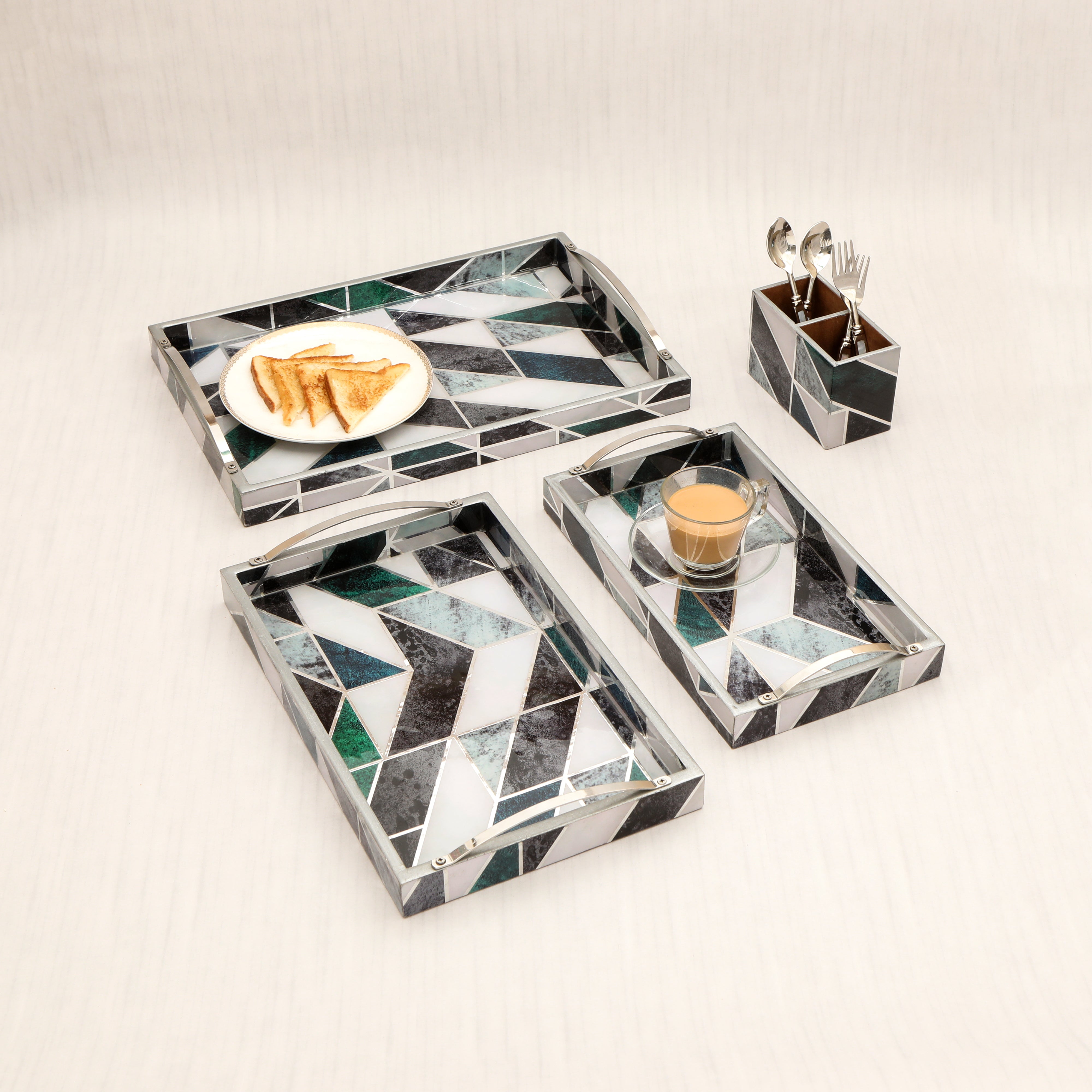 Tray Set Of 3 - New Mosaic