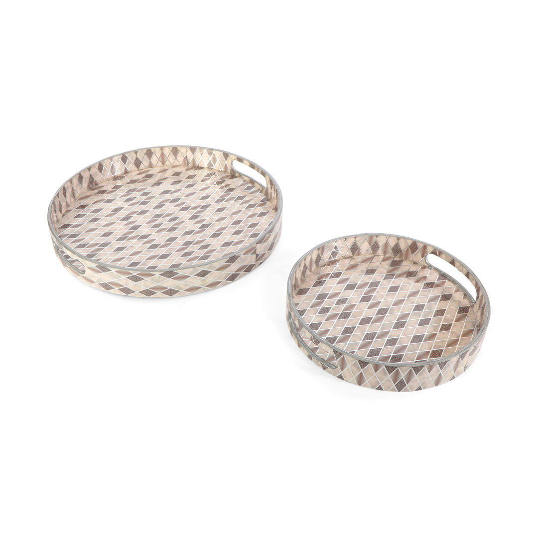 Round Tray - Set of 2 - Barfi Print