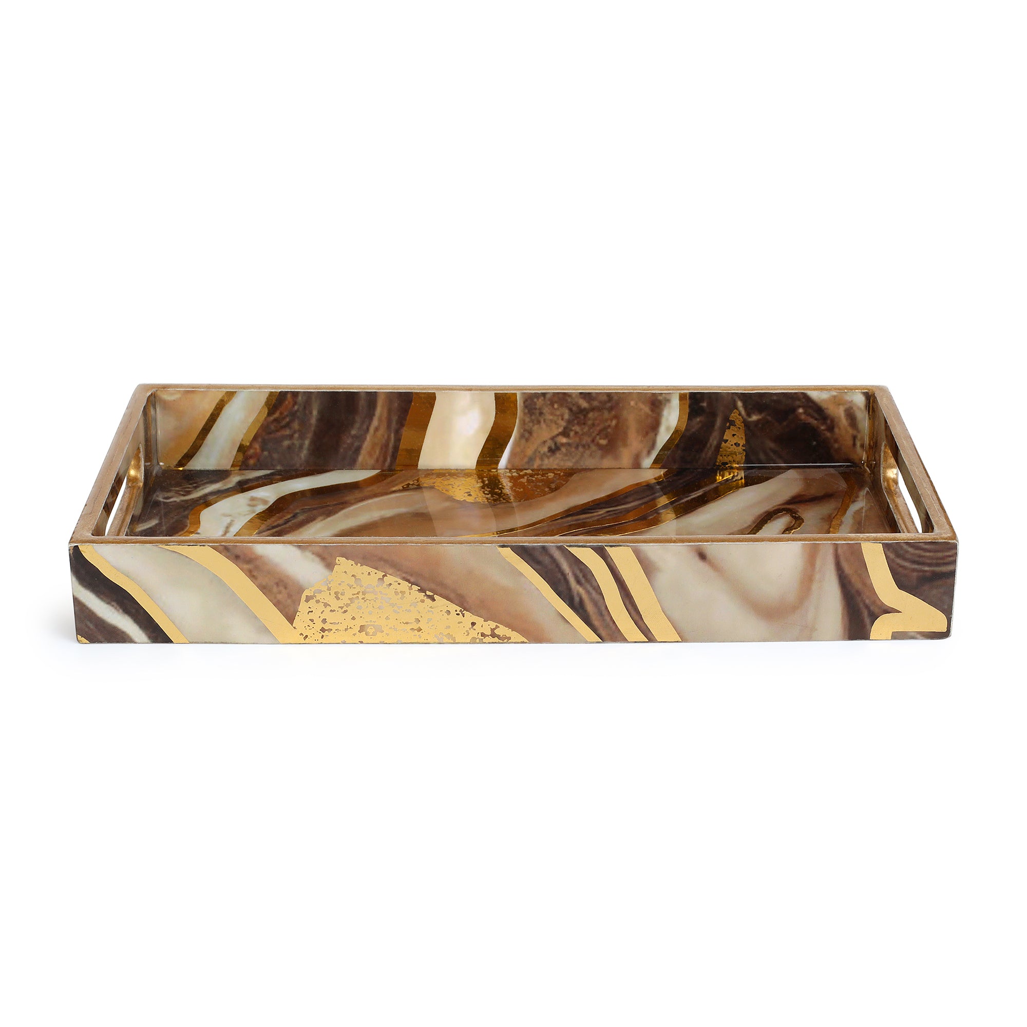 Rectangle Tray - Brown Marble