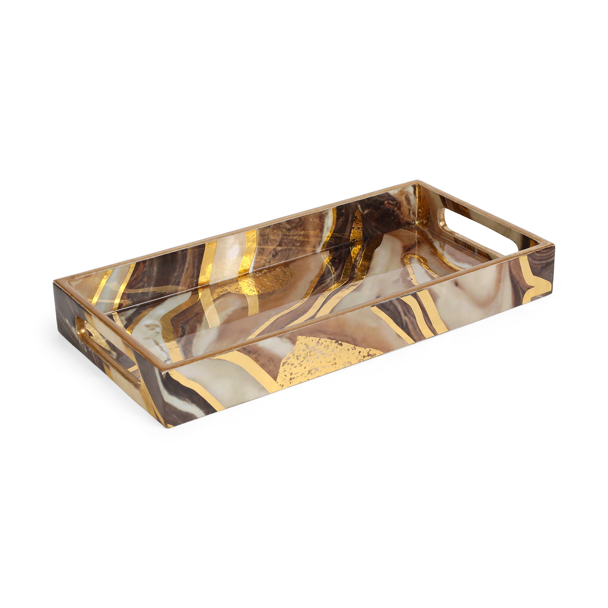 Rectangle Tray - Brown Marble