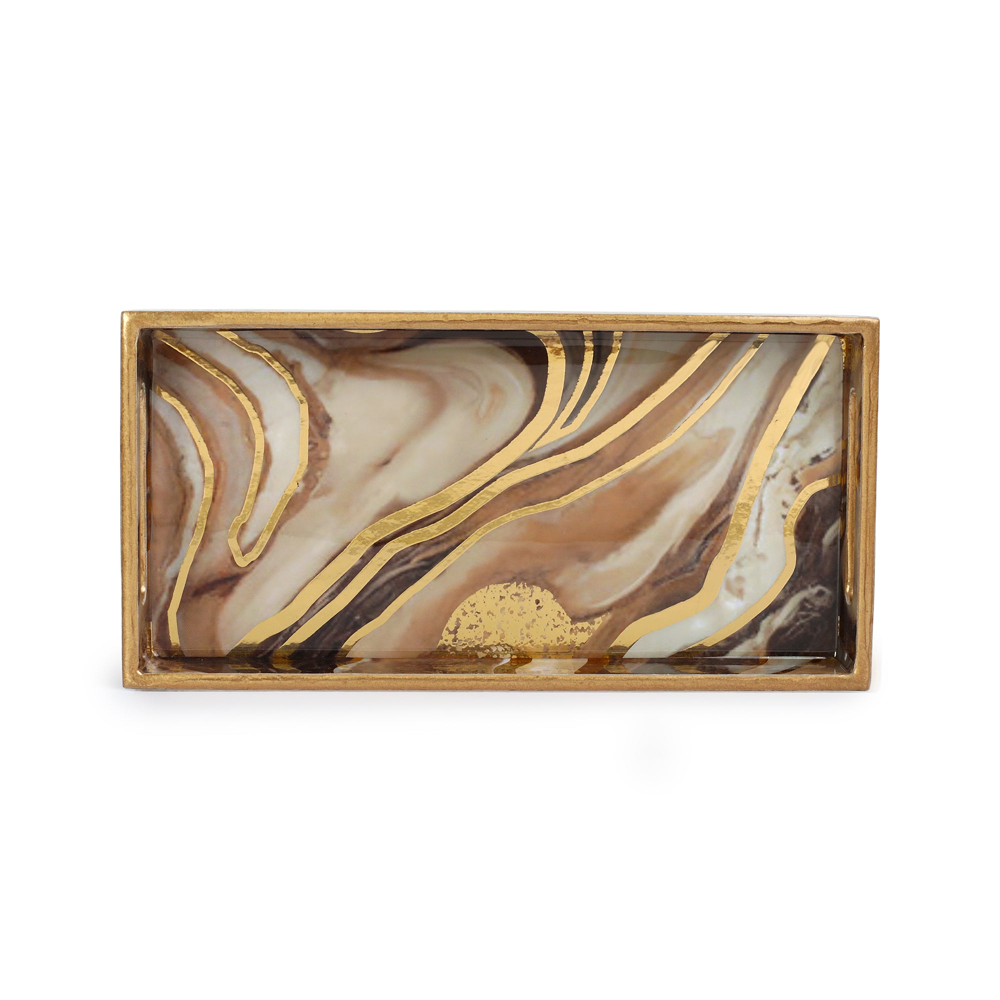 Rectangle Tray - Brown Marble