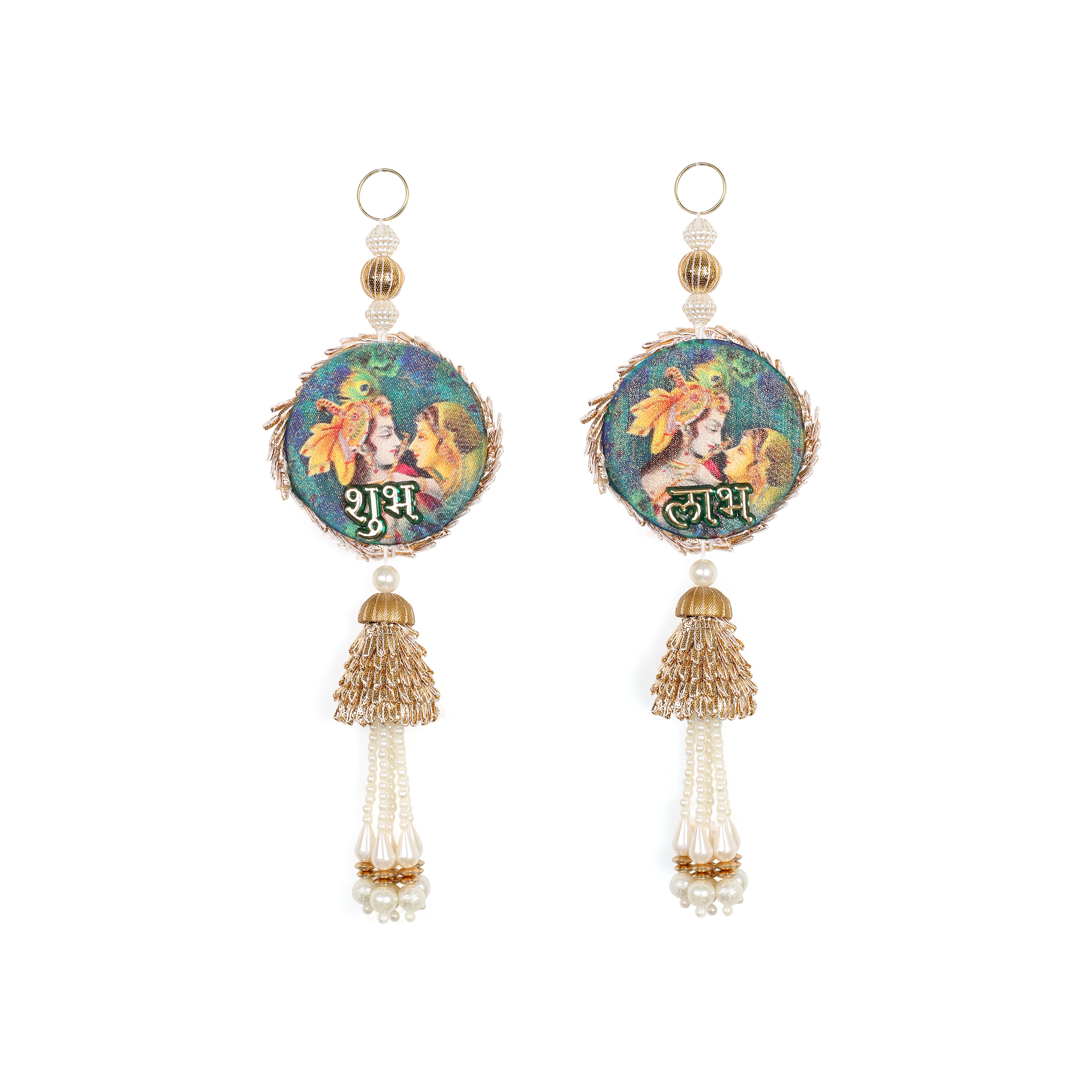 Side Hanging Set of 2 - Shubh Labh - Radha Krishna