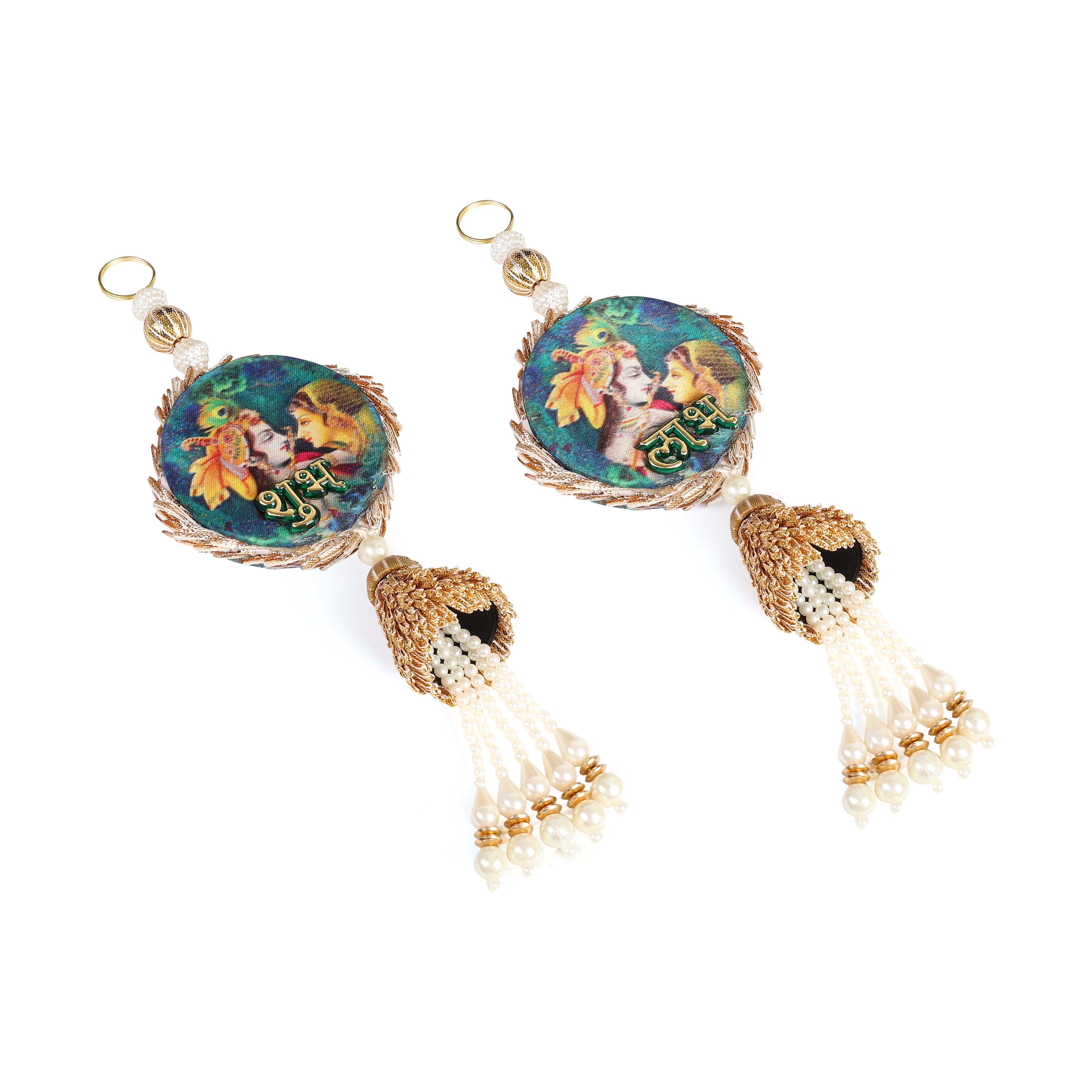 Side Hanging Set of 2 - Shubh Labh - Radha Krishna