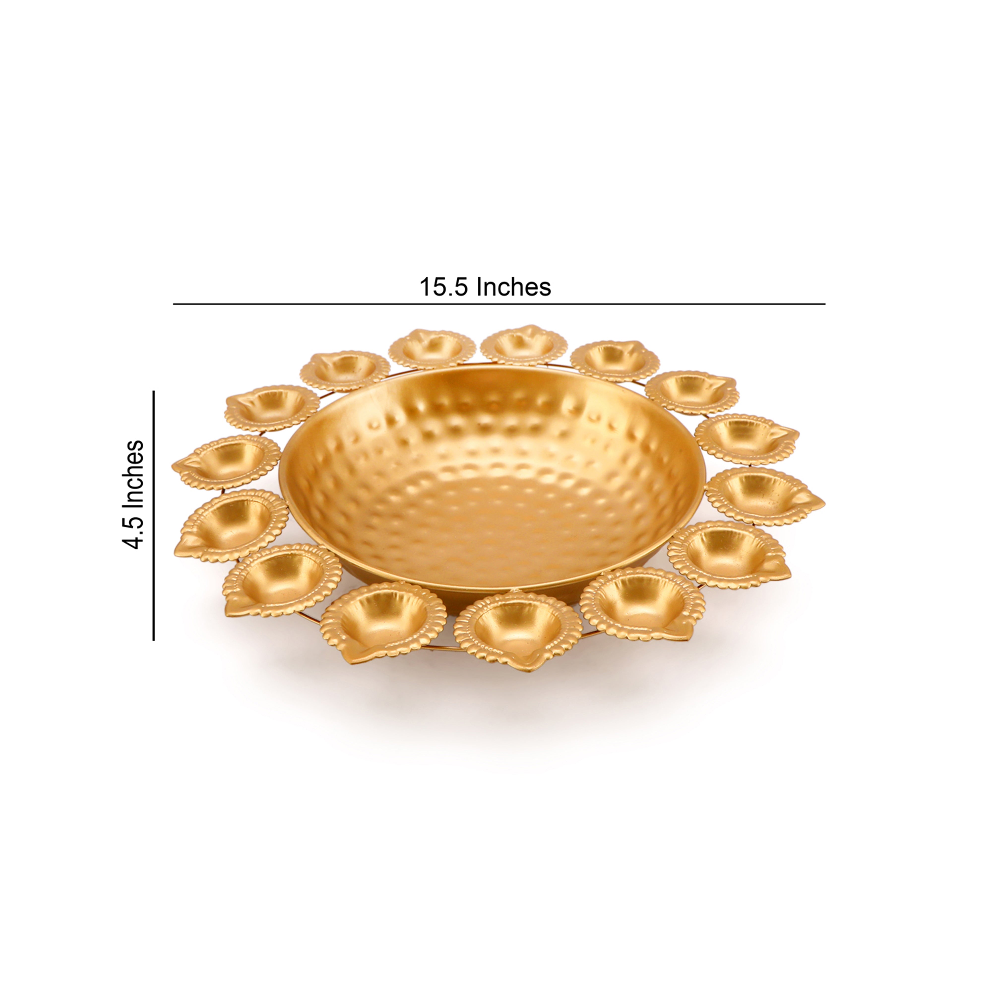 Metal Urli With Diyas - Large