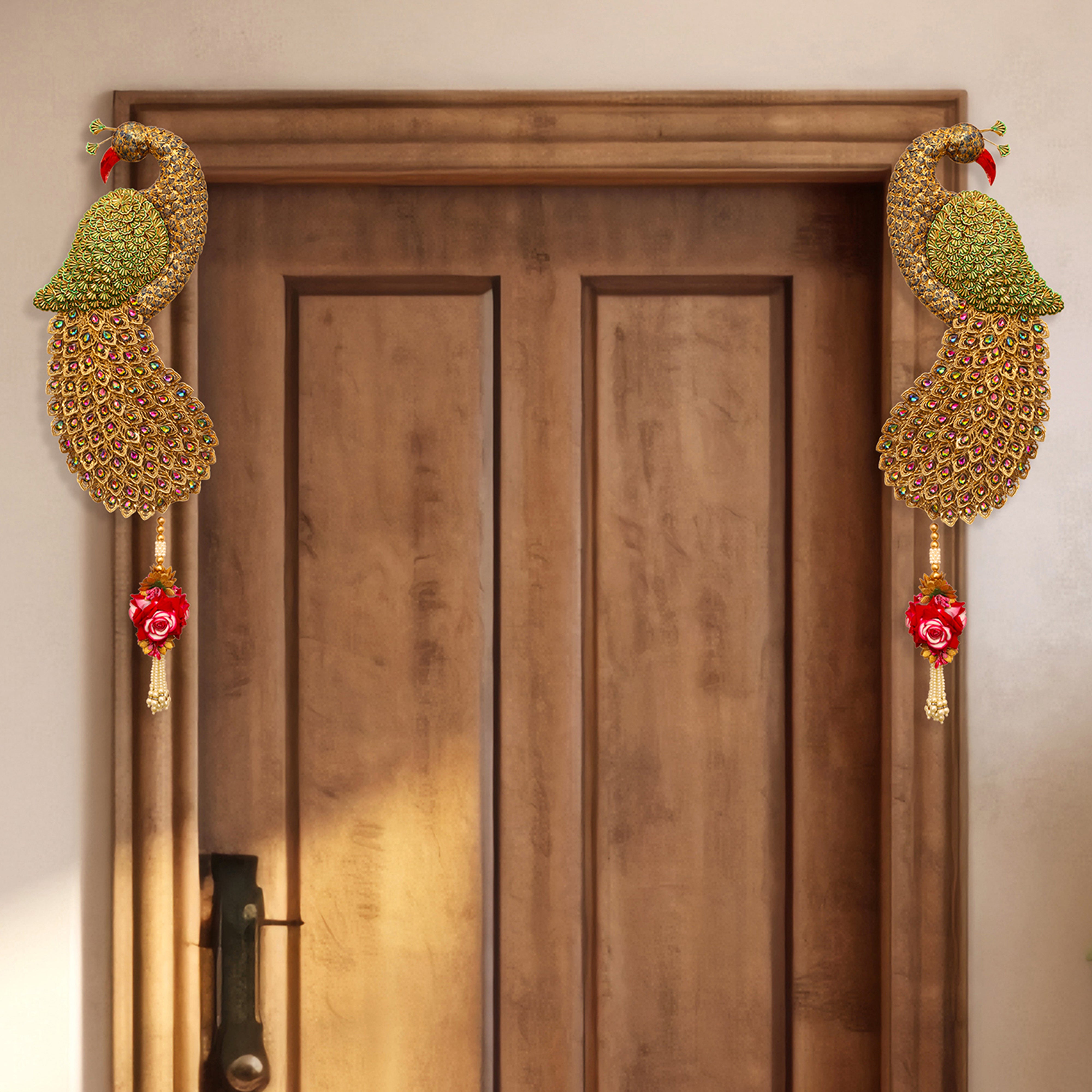 Side Hanging Toran Set of 2 - Peacock